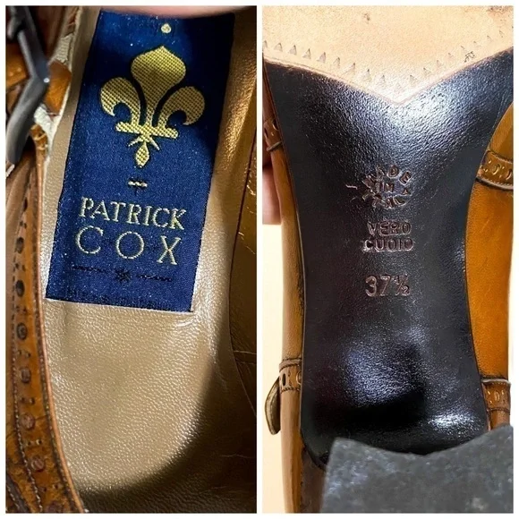 Vintage Y2K Patrick Cox‎ brown Mary Jane heel, size 37.5, antique finish